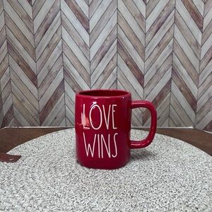 Rae Dunn Red Love Win Mug